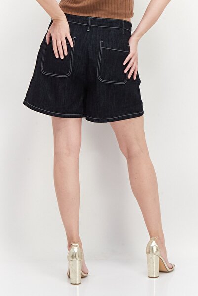 Aigle Women Washed Denim Shorts, Navy Blue