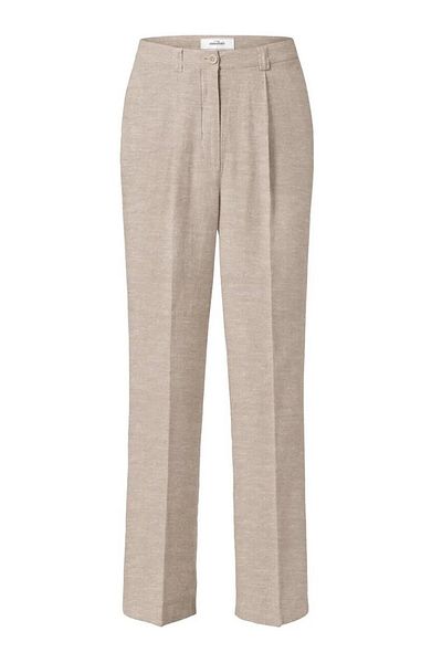 Tchibo Women Regular Fit Linen Blend Trousers, Sand
