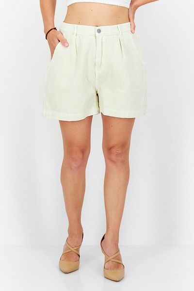 Stussy Women Solid Denim Shorts, Off White