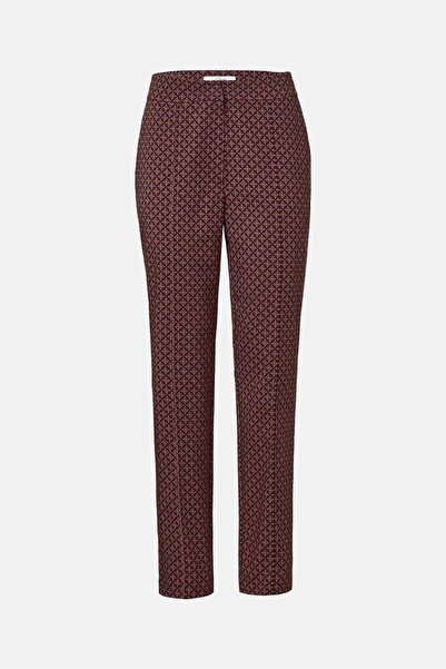 Tchibo Women Regular Fit Allover Print Trouser Pants, Burgundy