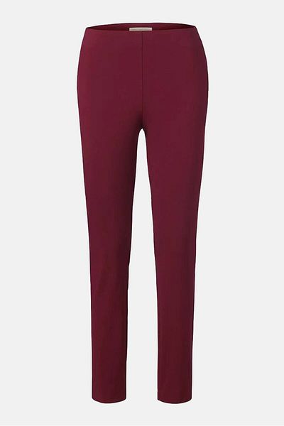 Tchibo Women Regular Fit Stretchable Plain Pants, Red