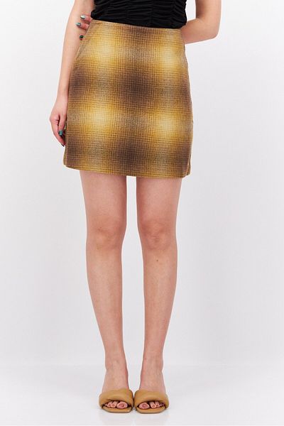 Tommy Hilfiger Women Plaid Mini Skirt, Brown