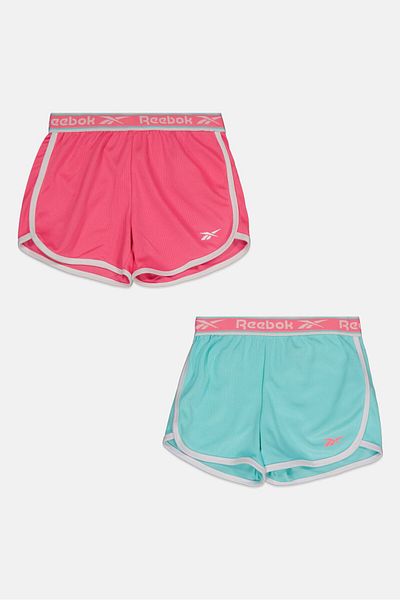 Reebok Toddlers Girl 2 Piece Pull On Sportswear Shorts, Light Blue