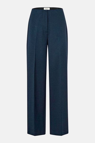 Tchibo Women Slim Fit Solid Straight Pants, Navy