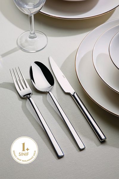 Nehir Dalyan Simple 6 Person 18 Piece Fork Spoon Knife Set