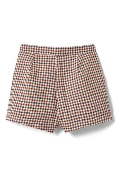 Tchibo Kids Girl Gingham Basic Shorts, Brown Combo