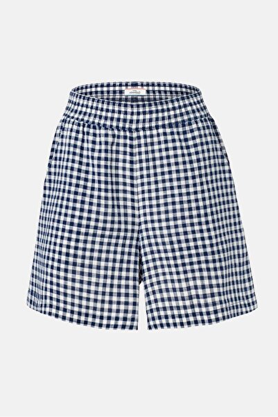 Tchibo Women Checkered Pull On Shorts, White