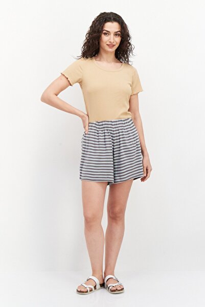 Stussy Women Stripe Pull-On Basic Shorts, Grey