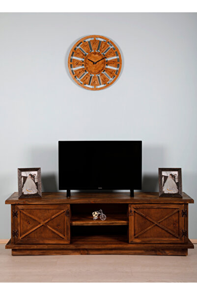 BozYapıDekorasyon 139*35*44 MERT Doğal Ahşap Tv Ünitesi