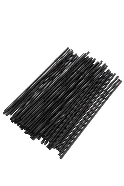 Showparty Black Gusseted Straw 200 Pieces