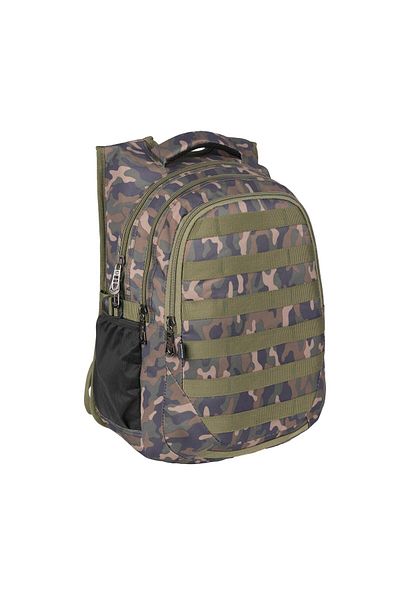 SYG 3 Compartment Water Repellent Fabric School Backpack with USB Input Apparatus SYG2228-Camouflage