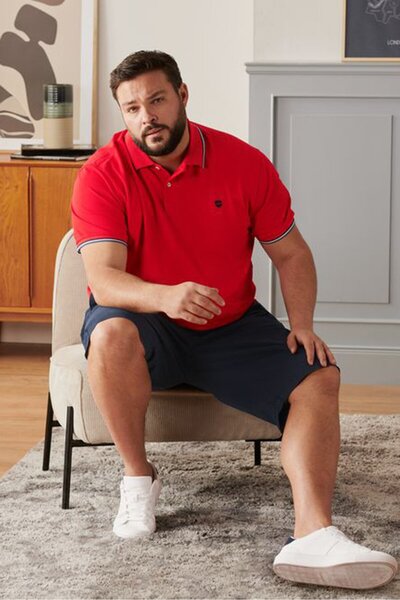 Tchibo Men Regular Fit Solid Chino Shorts, Navy