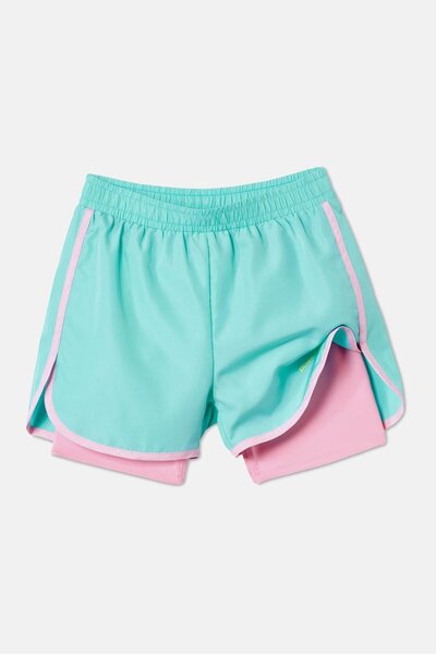Tchibo Kids Girl Pull,On Running Shorts, Turquoise