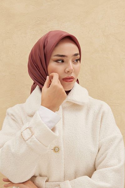 Silk Home Απλό γυαλιστερό κασκόλ Dusty Rose