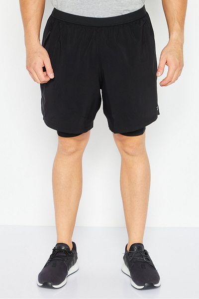 Reebok شورت تدريب رياضي للرجال، أسود