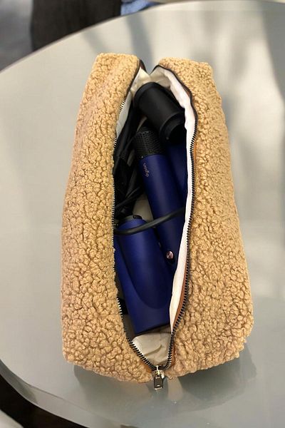 BAHELS Τσάντα ταξιδιού Teddy Plush Camel All Hair Styling Τσάντα μεγέθους Xl