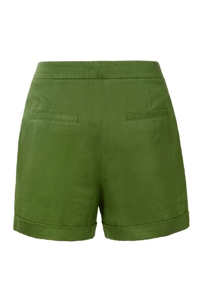 Tchibo Women Modern Fit Plain Basic Shorts, Green