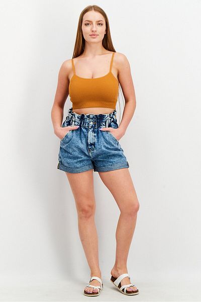 Cropp Women Four Pocket Denim Shorts, Blue Wash