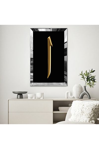 Zevahir Mobilya Dekorasyon Masa MDF cu un singur cadru din plexiglas cu oglinda argintie