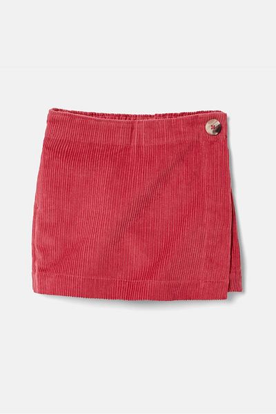 Tchibo Kids Girl Side Pocket Corduroy Skort, Red