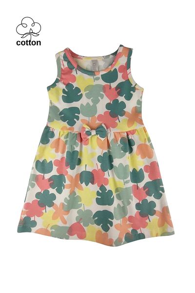 difa kids Leaf Patterned Stylish and Comfortable Summer Girl's Dress