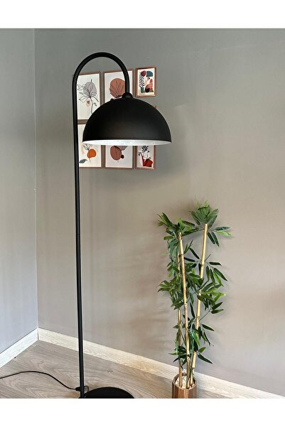 Bamyum Siyah Lambader Modern Dekoratif Metal Oturma Odası Çalışma Odası Zemin Lambası