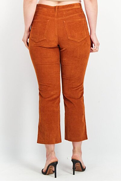 Tchibo Women Flared Leg Plain Pants, Rust Brown