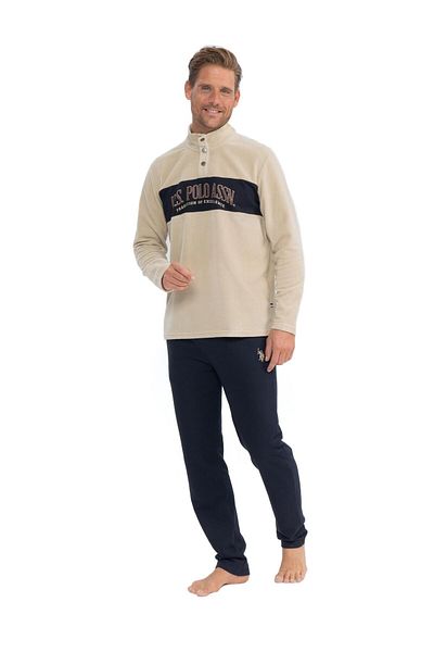 U.S. Polo Assn. Πόλο Ασν. Ανδρικό μακρυμάνικο φλις φόρμα δύο κλωστών Σετ πιτζάμες S25826