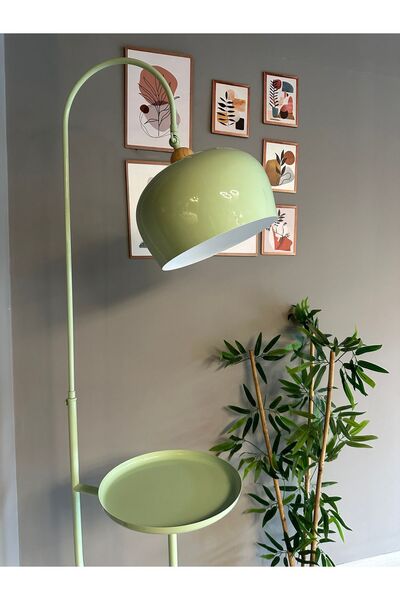 Bamyum Mint Lambader Hareketli Başlık Sehpalı Modern Dekoratif Metal Oturma Odası Çalışma Odası Zemin