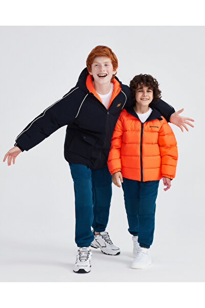SKECHERS B Outerwear Reversible Coated Jacket Büyük Erkek Çocuk Siyah Çift Ta...