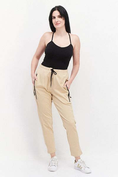 Samoon Women Drawstring Plain Sweatpants, Tan