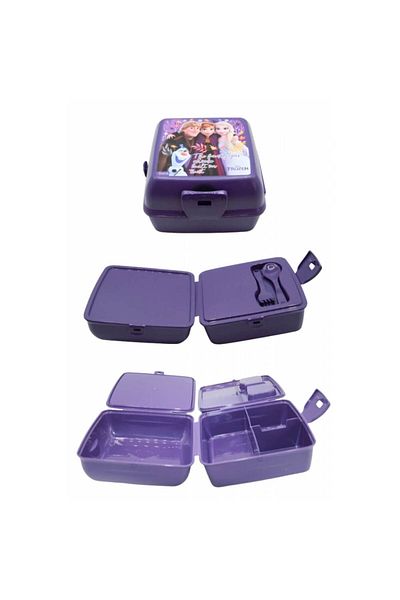 Piev Purple Frozen Feeding Bowl - 2 Compartments, Lock and Fork Spoon