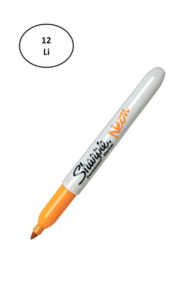 Mu Art Sharpie Marker Permanent Neon Highlighter Orange 12'Li