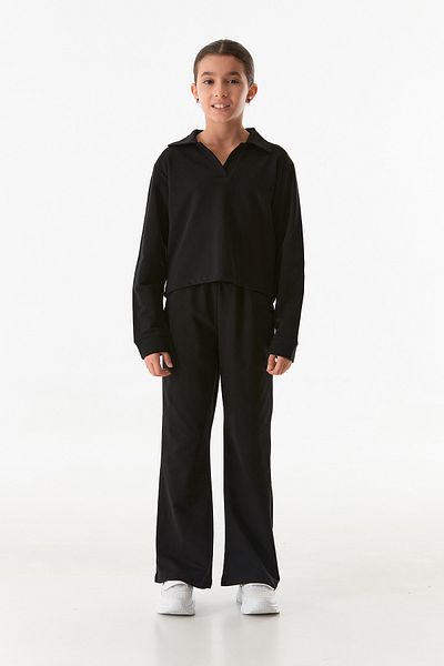 Fulla Moda Basic Polo Collar Elastic Waist Girl's Suit
