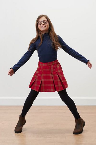 Tchibo Kids Girl Checkered Pull On Mini Skirts, Red