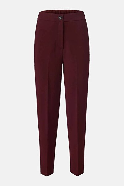 Tchibo Women Regular Fit Side Pocket Plain Pants, Maroon