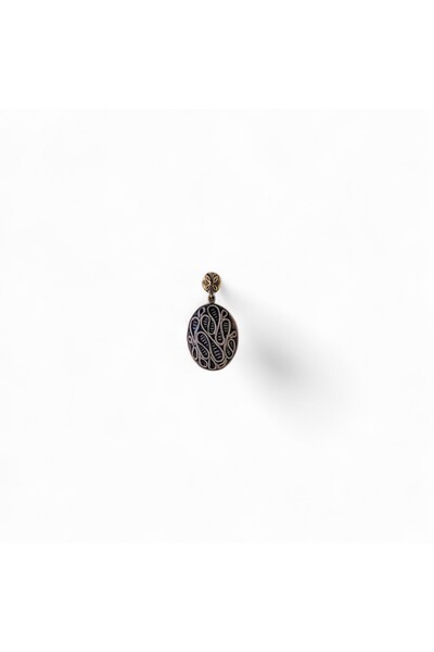 Hedea قلادة سلسلة فولاذية من حجر البلاط البرونزي على شكل زهرة الورد