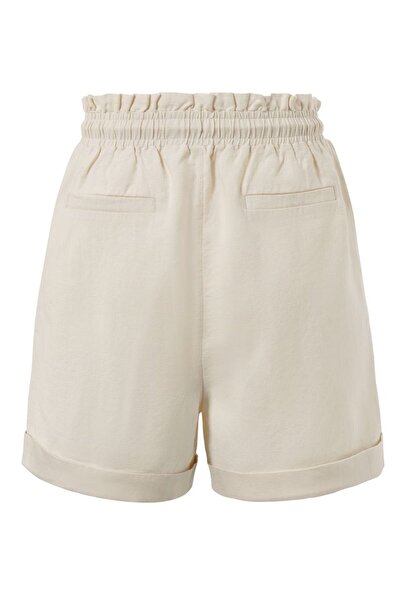 Tchibo Women Modern Fit Plain Basic Shorts, Beige