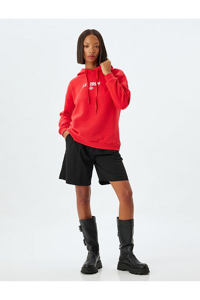 Koton Back Printed Sweatshirt Hooded Hooded Comfortable Fit