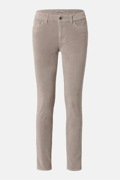 Tchibo Women Slim Fit Textured Woven Stretchable Pants, Taupe