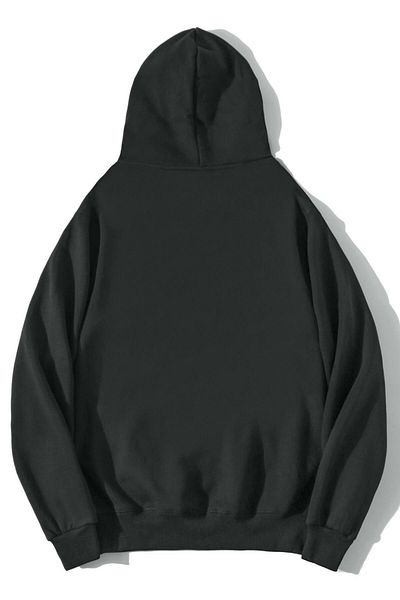 BRZ COLLECTION Unisex Oversize Anthracite Sweatshirt Hoodie - Basic Style