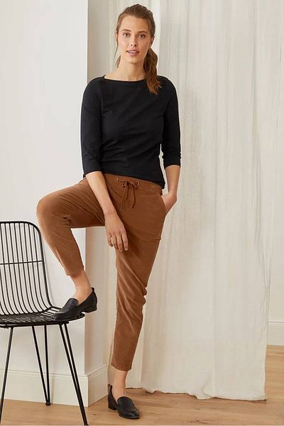 Tchibo Women Regular Fit Plain Pants, Brown