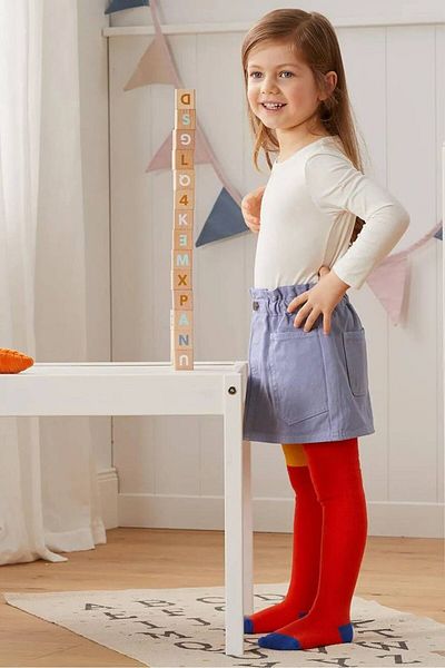 Tchibo Kid Girls Pull,On Denim Skirt, Lilac