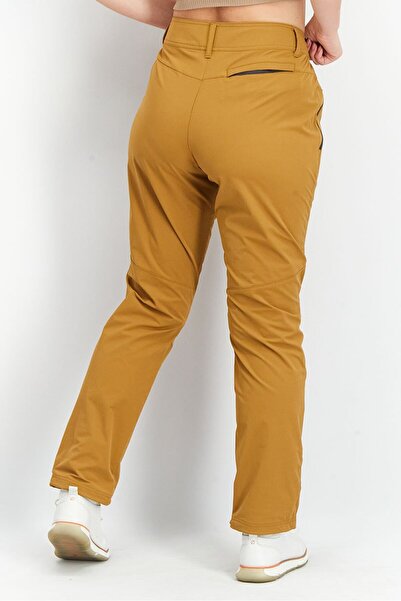 Tchibo Women Regular Fit High Rise Soft Shell Solid Pants, Brown