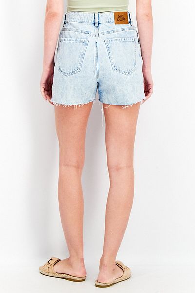 Bianco Lucci Women's Mom Fit Ripped Detail Women's Denim Shorts 60261426
