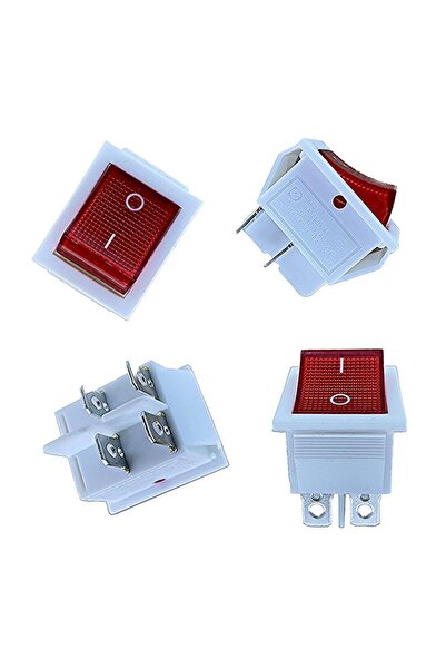 ELEKTRONİK DÜNYASI IC-104B GENİŞ IŞIKLI ANAHTAR ON-OFF 4P KIRMIZI - BEYAZ KASA