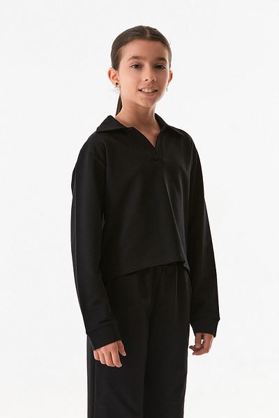 Fulla Moda Basic Polo Collar Elastic Waist Girl's Suit