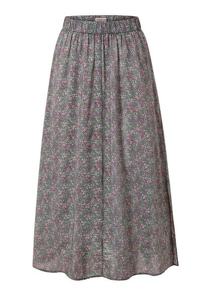 Tchibo Women Floral Print Casual Midi Skirt, Green