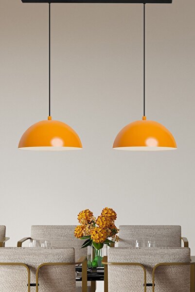 Bamyum İkili Sarı Lipeo Avize Sarkıt Salon Mutfak Kuaför Lamba Dekoratif Aydı...