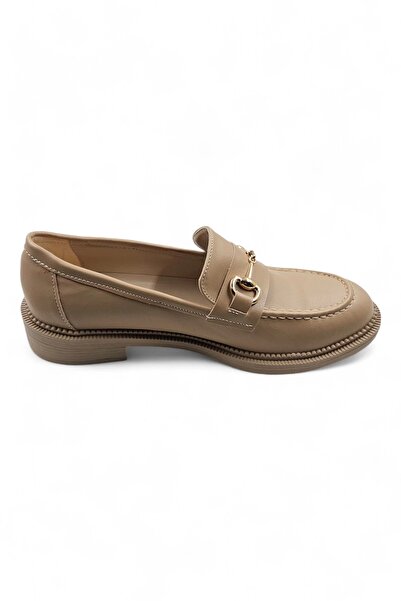 Melen Shoes Mirth Mink Loafer Buckle Detailed Matte Moccasin Women's Loafer S...